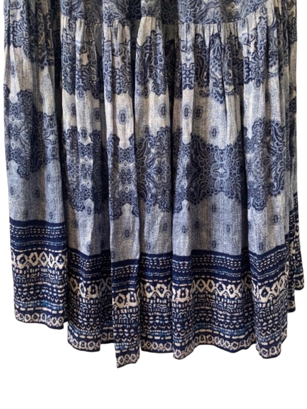 NEW Revolve Somedays Lovin Open Eyes Tiered Maxi Dress Blue White Large NWOT - Picture 12 of 16